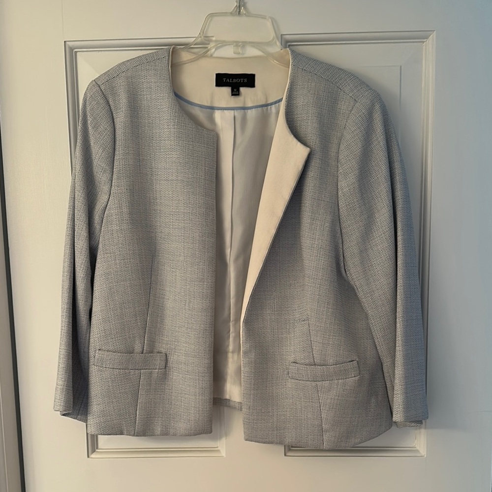 Darling, Light blue Talbots open front Blazer Jacket size 12